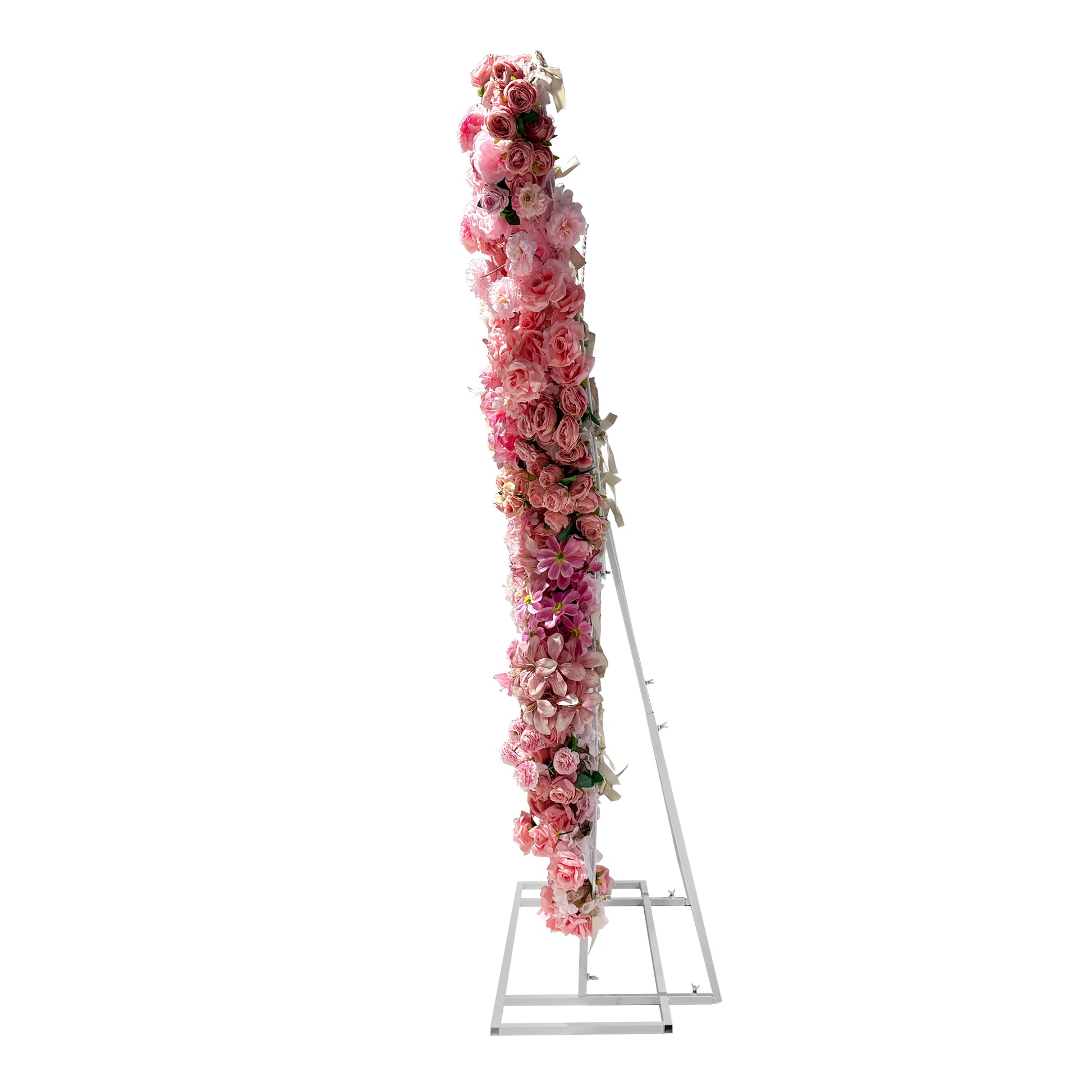 Artificial 3D Floral for Butterfly Backdrop Stand Pink side view