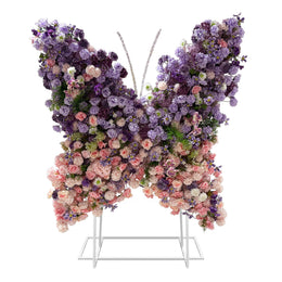 Artificial 3D Floral for Butterfly Backdrop Stand Lavender/Pink front view