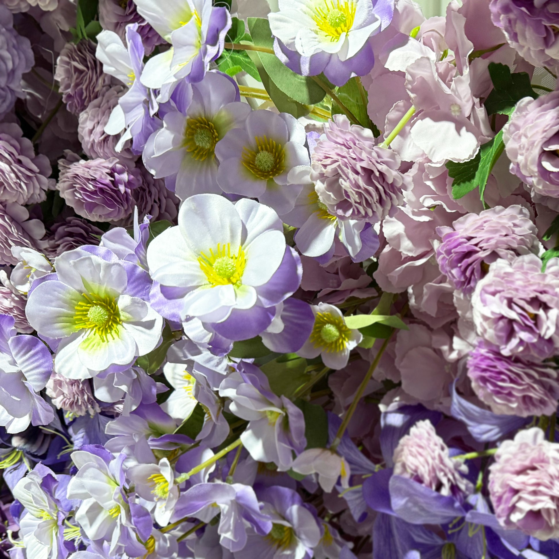 Artificial 3D Floral for Butterfly Backdrop Stand Purple close up