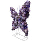 Artificial 3D Floral for Butterfly Backdrop Stand Purple angled view