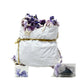 Artificial 3D Floral for Butterfly Backdrop Stand Purple rolled up along with the extra florals and glue gun