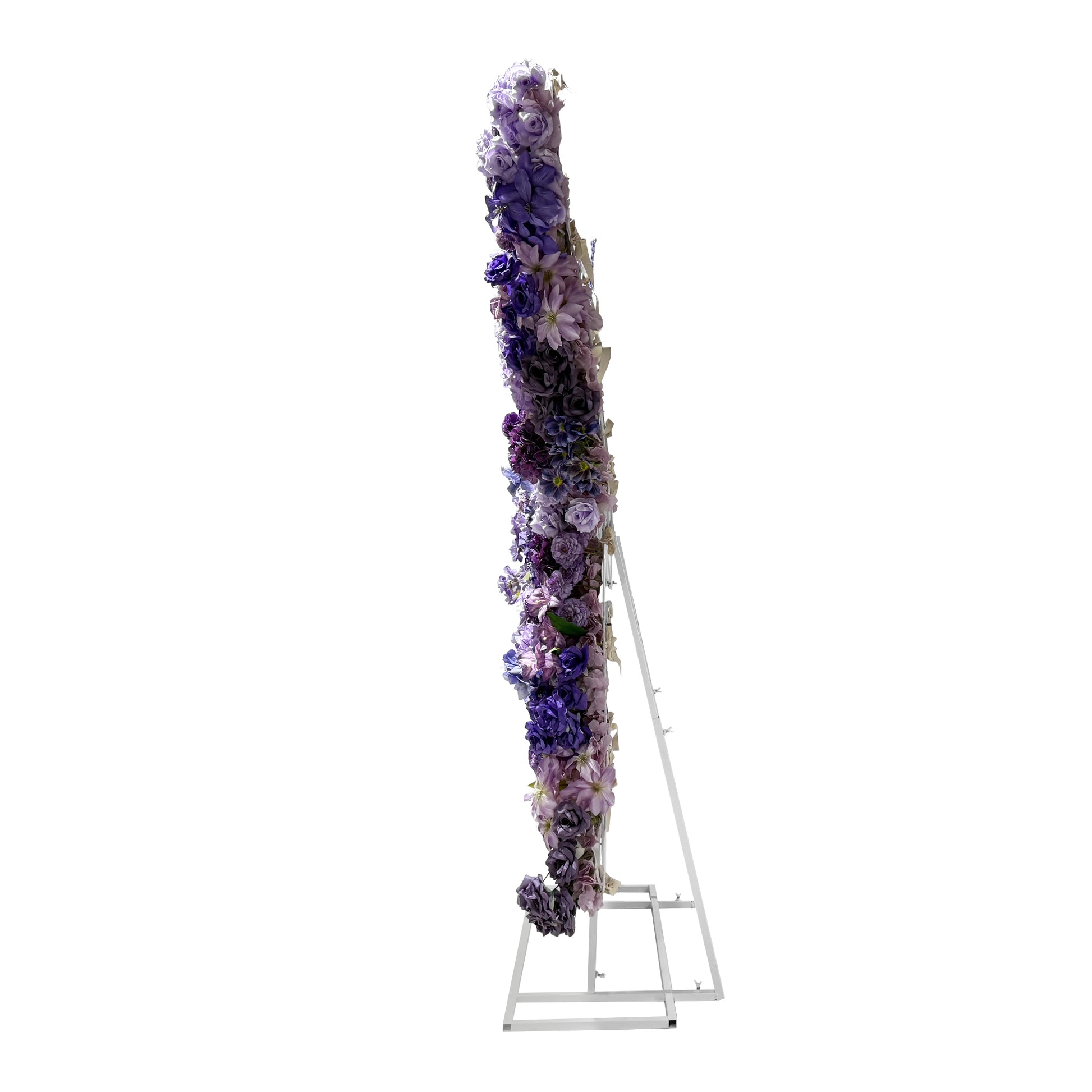 Artificial 3D Floral for Butterfly Backdrop Stand Purple side view