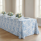 Baby Blue French Toile Print Rectangular Tablecloth 108"x156" - CV Linens