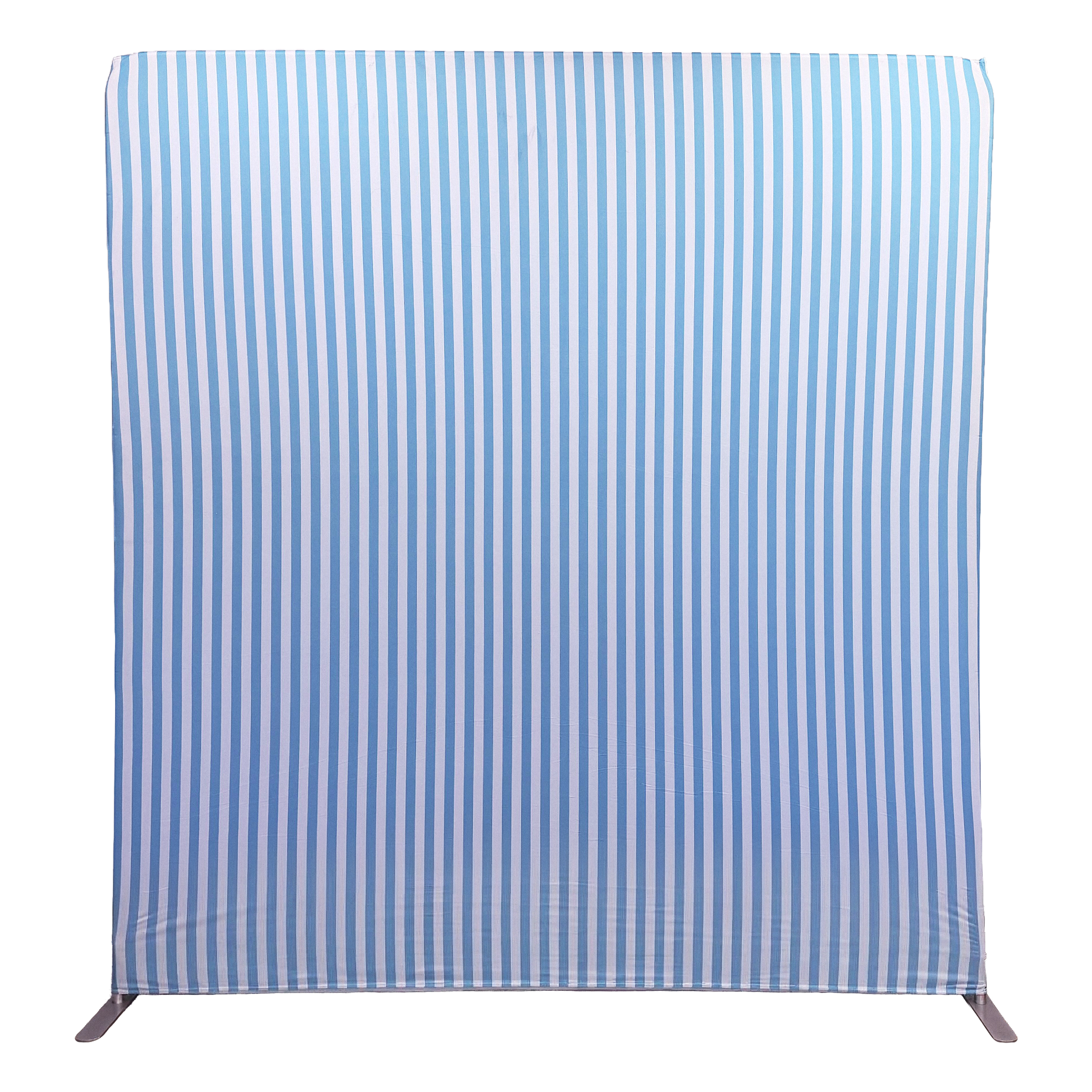 8ft x 8ft Striped Spandex Slip-on Backdrop Cover - Baby Blue
