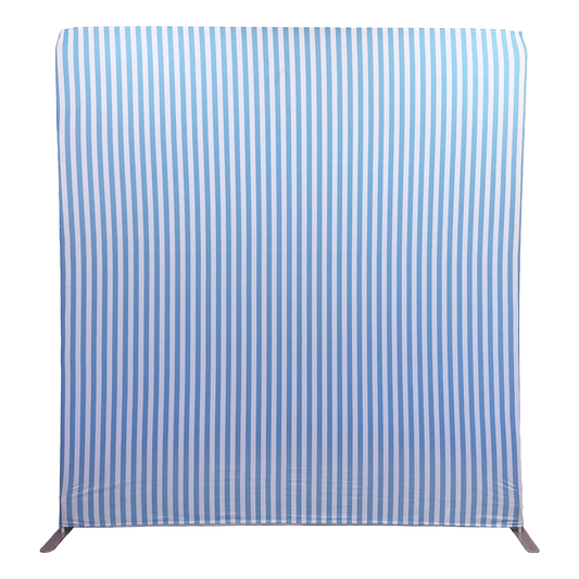 8ft x 8ft Striped Spandex Slip-on Backdrop Cover - Baby Blue

