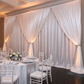 Base stand 24" x 24" x 3/8" for slip fit system(Fits set C) - Black on setup with poly premier white drapes for winter gala
