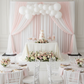 Base stand 24" x 24" x 3/8" for slip fit system(Fits set C) - Black for bridal shower with pink and white drapes