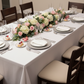 Beaded Round 13" Charger Plates - Silver with white dinner plate | white napkin 