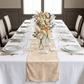 Velvet Table Runner Beige - Dinner Table Setting