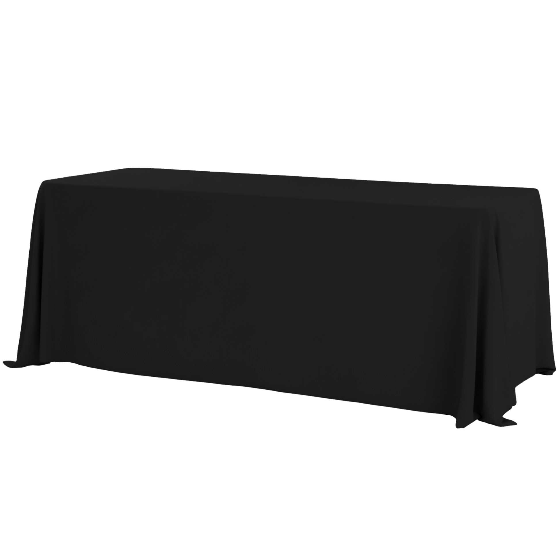 90"x132" Rectangular Premium Polyester Tablecloth (Square Corners) Black full view