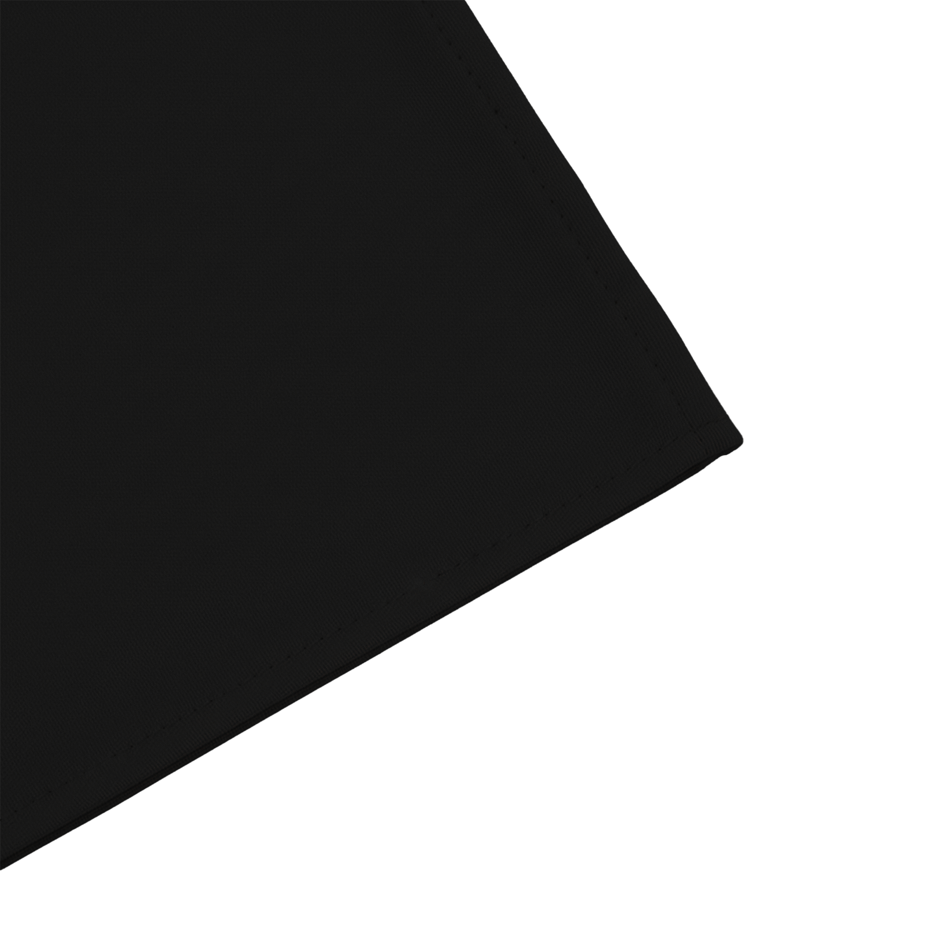90"x132" Rectangular Premium Polyester Tablecloth (Square Corners) - Black corner close up
