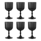 Black Acrylic 11oz Wine Goblets Ripple Design (6 pcs/pk) bundle 