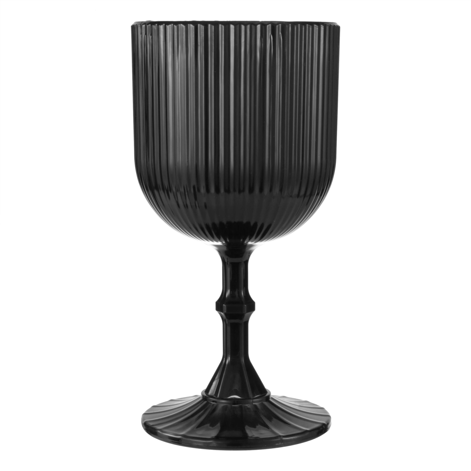 Black Acrylic 11oz Wine Goblets Ripple Design (6 pcs/pk)