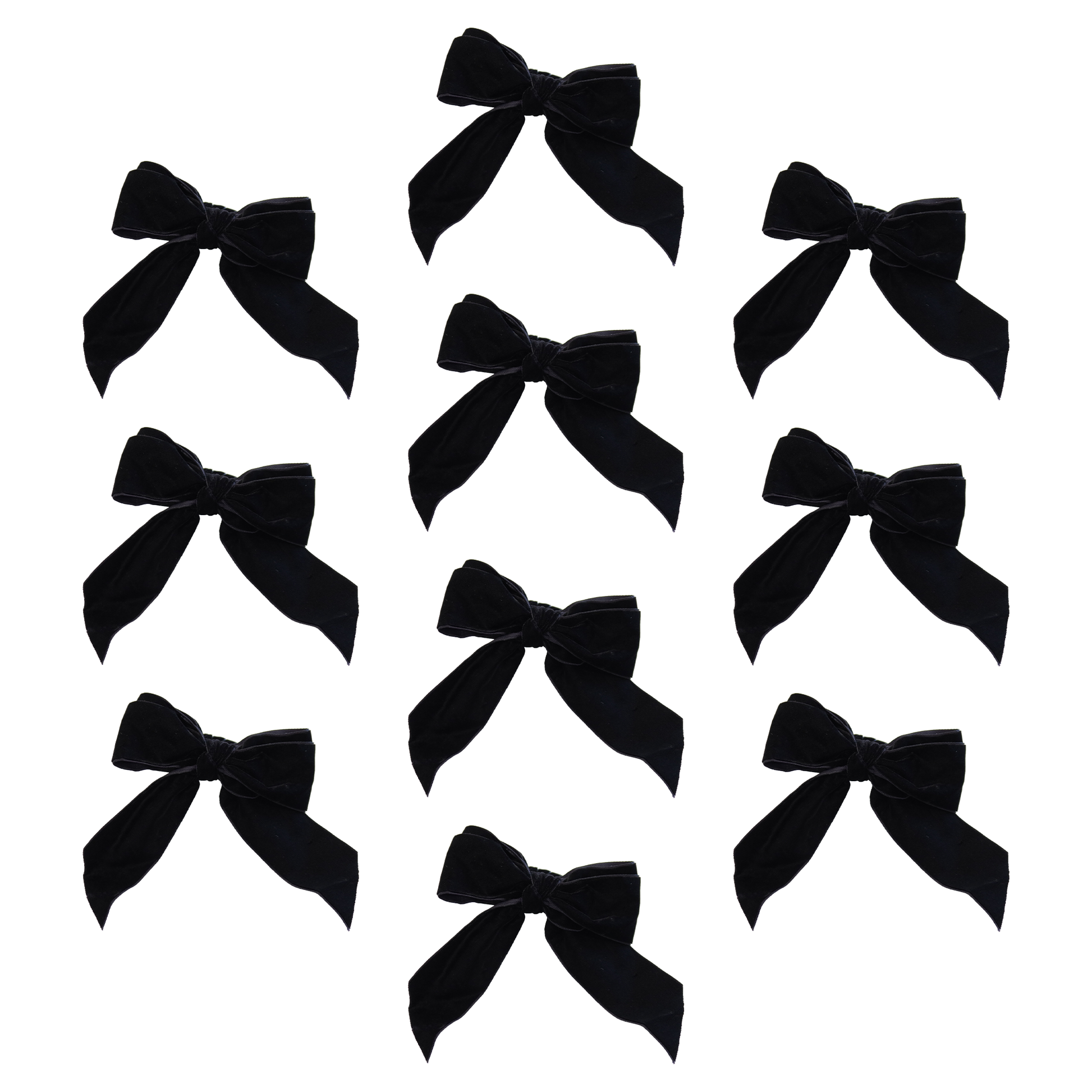 10 pc/pk Velvet Bow-Tie Napkin Ring - Black - CV Linens
