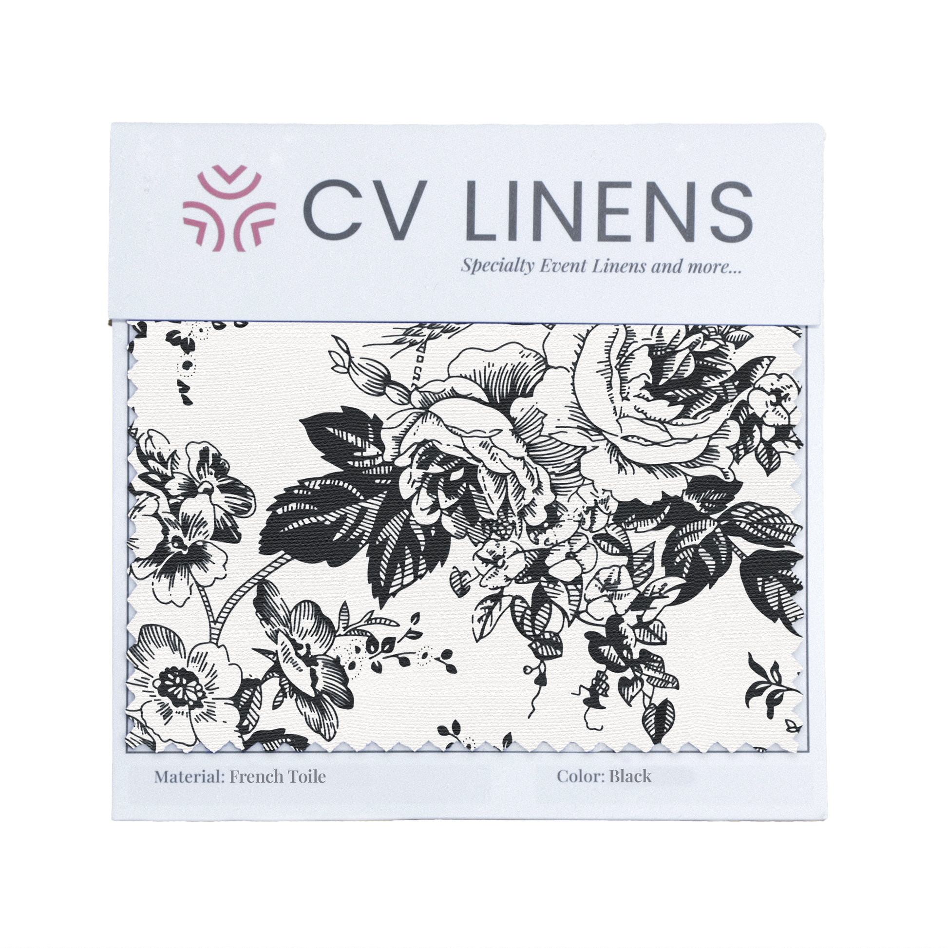 Black French Toile Swatch Card