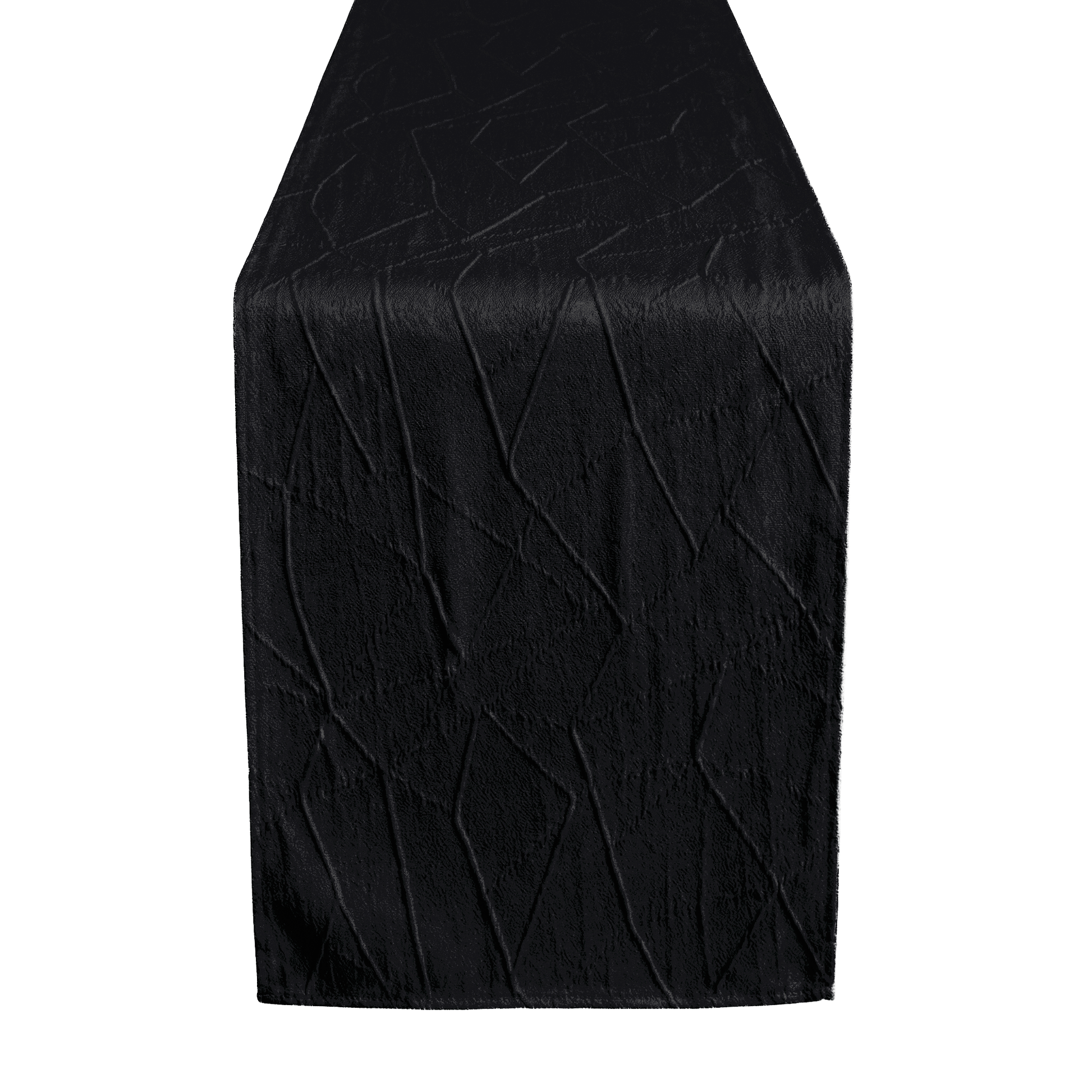 Embossed Geometric Jacquard Table Runner Black - CV Linens