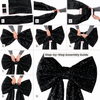 Sequin Velvet Giant Fabric Bow for Backdrop Black assembly steps