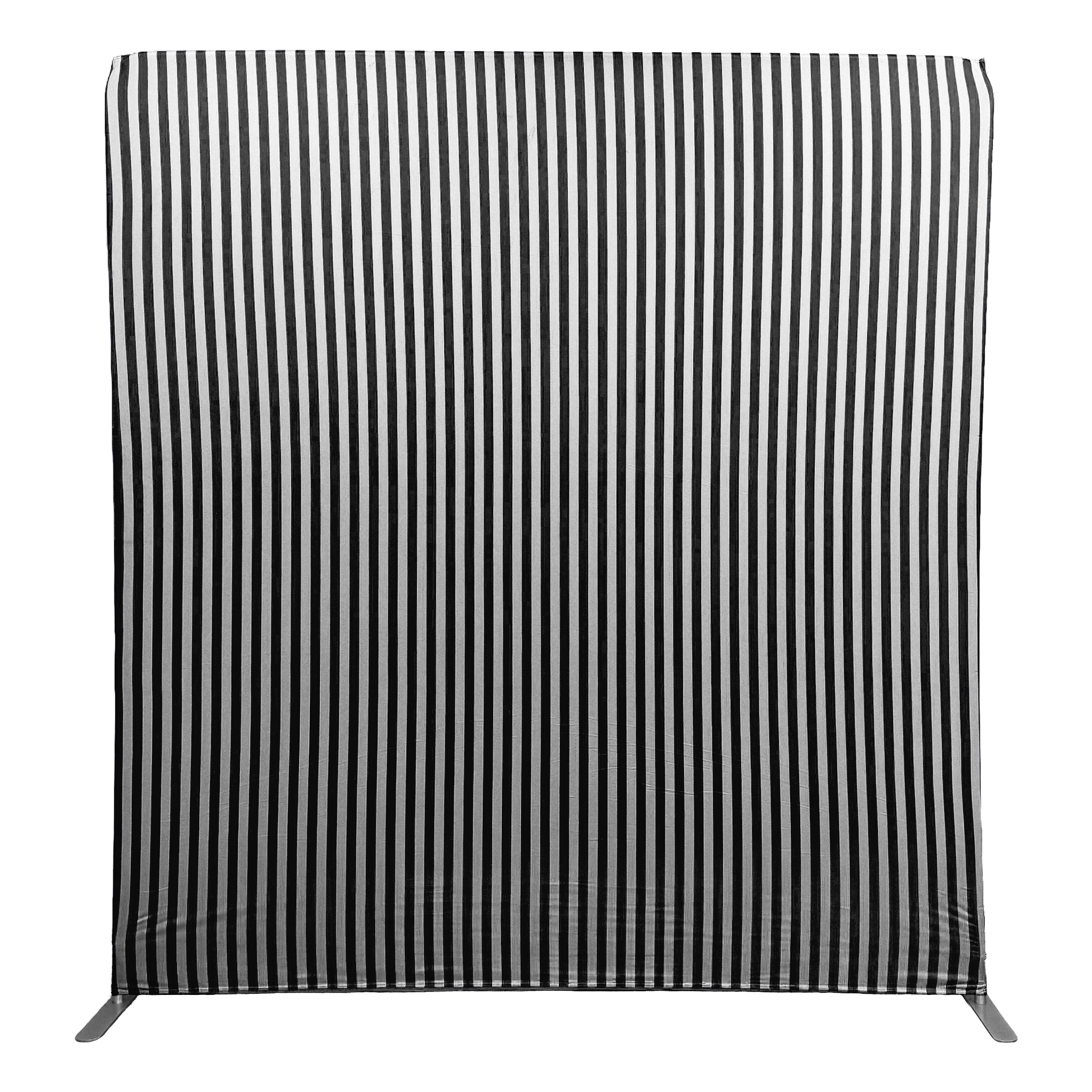 8ft x 8ft Striped Spandex Slip-on Backdrop Cover - Black
