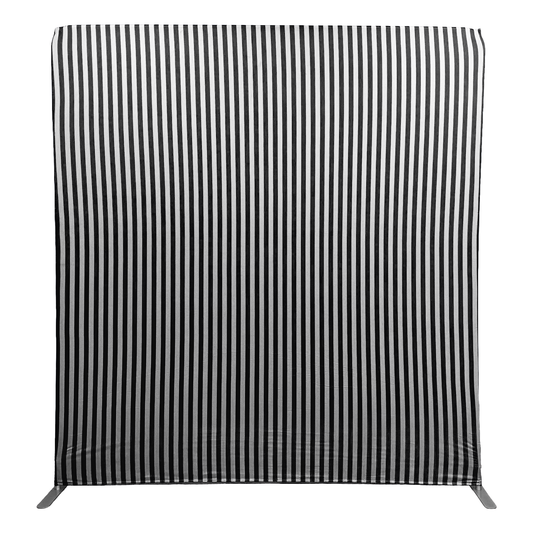 8ft x 8ft Striped Spandex Slip-on Backdrop Cover - Black
