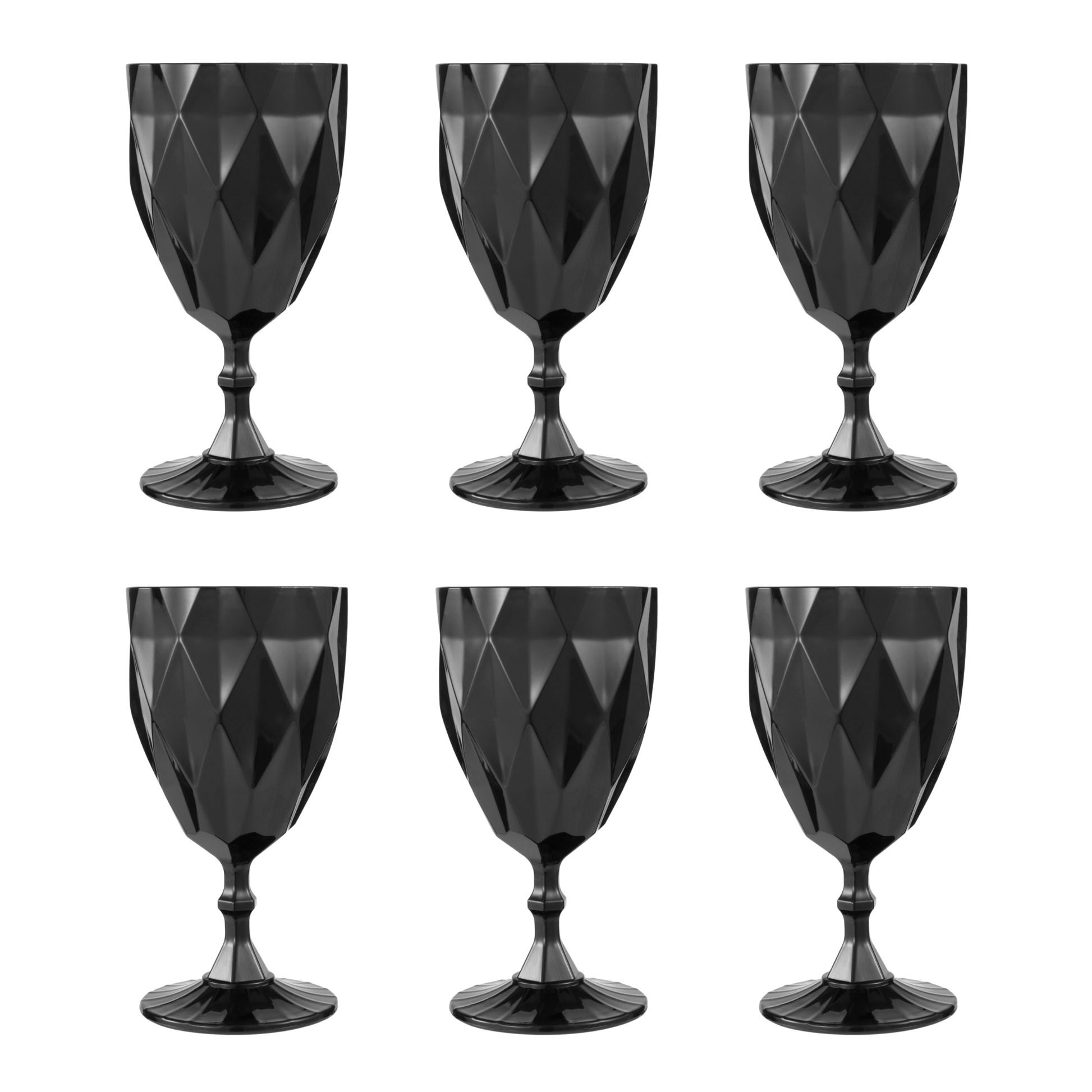 Black Vintage Acrylic Goblets (6 pcs/pk)