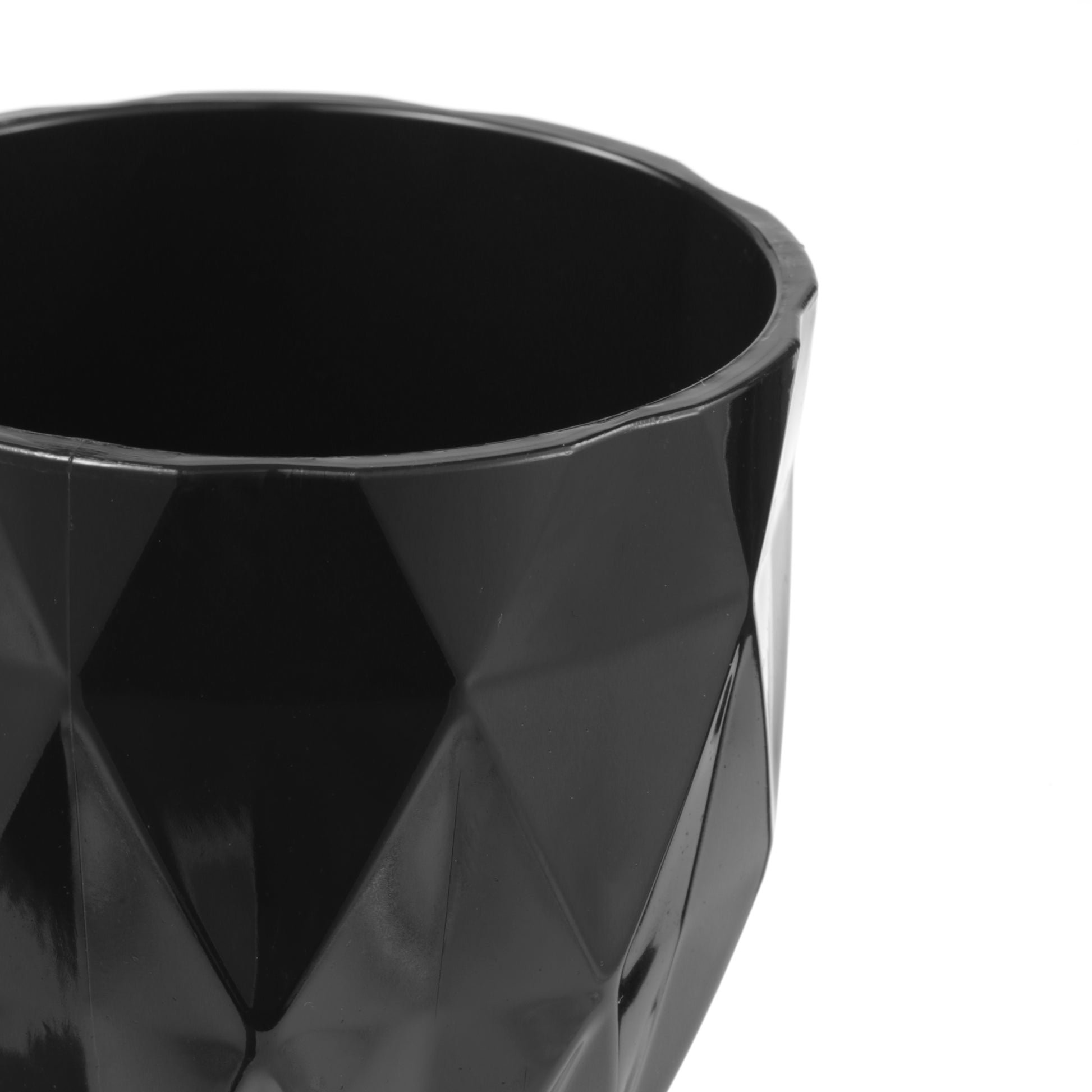 Black Vintage Acrylic Goblets (6 pcs/pk) opening close up