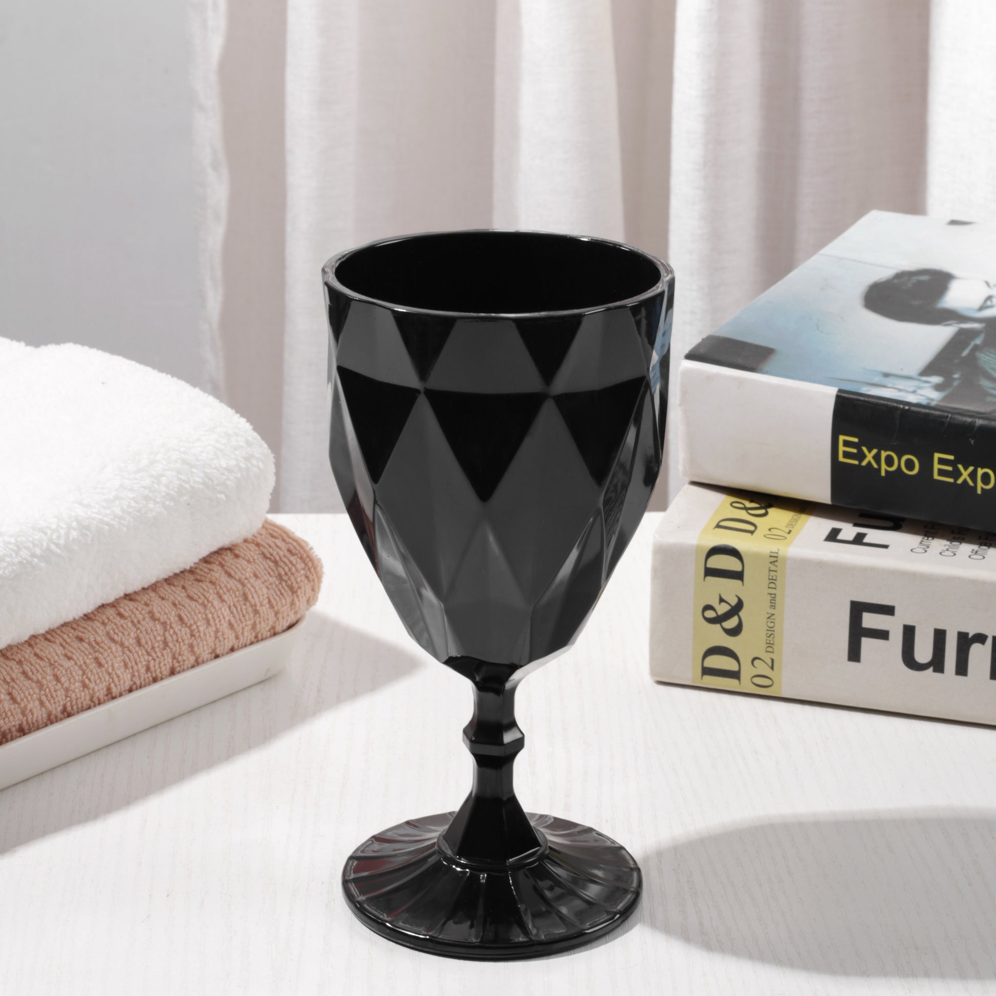 Black Vintage Acrylic Goblets (6 pcs/pk)  