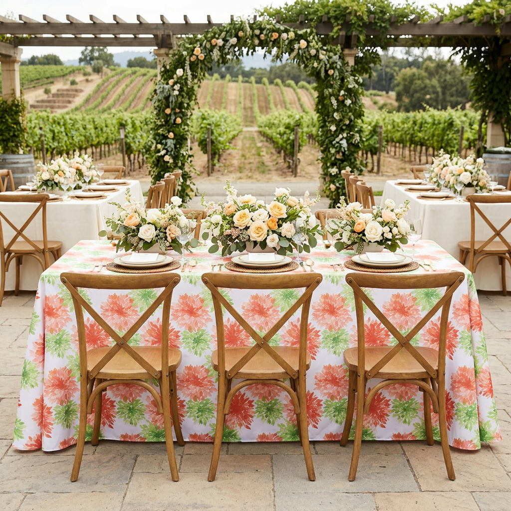 Rectangular Blooming Mums vineyard wedding