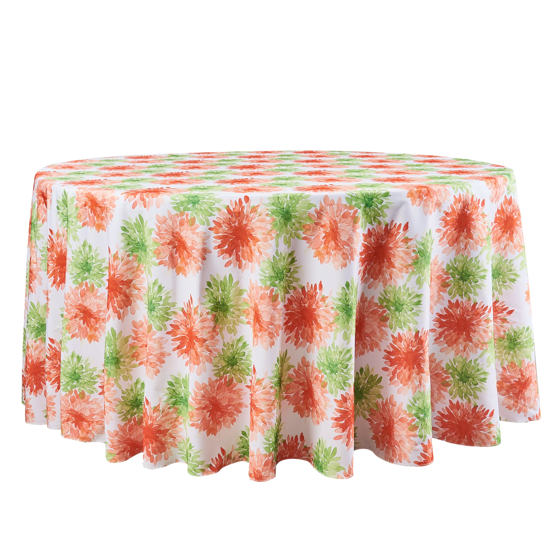 Blooming Mums 132" Round Tablecloth
