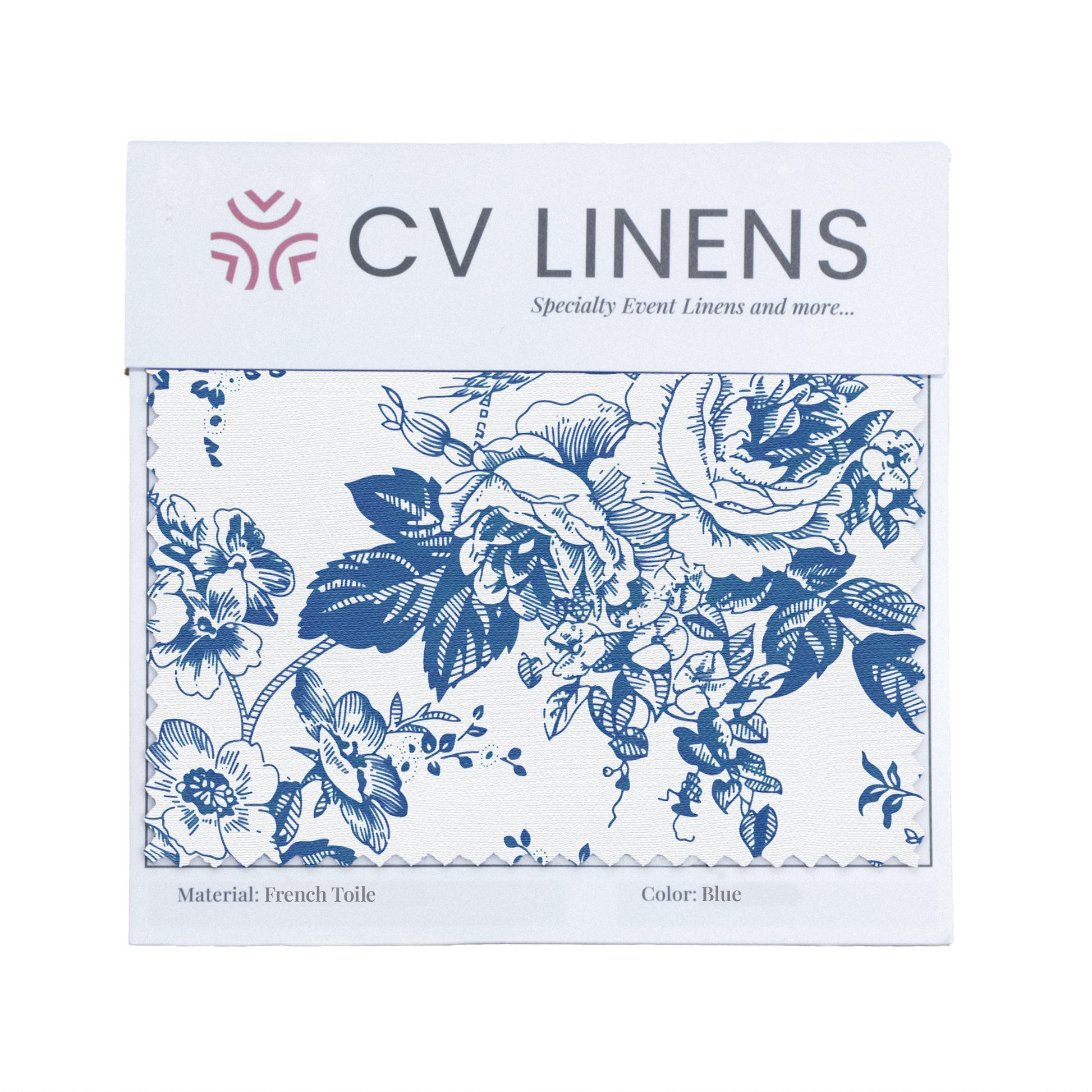Blue French Toile Swatch Card