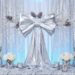 Giant Fabric Bow for Backdrop Metallic Silver for a winter wonderland backdrop