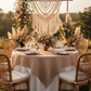 Burlap 90"x90" Square Table Overlay Topper - Natural Tan