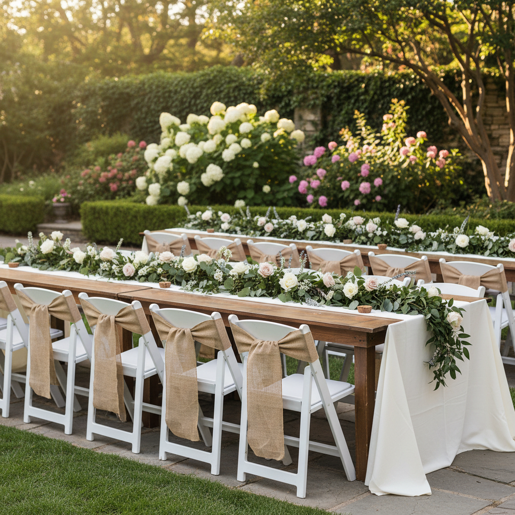 Burlap Chair Sash - Natural Tan