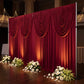 Cascade Swag Drape Panel 5ft x 4ft Red wedding backdrop angled view