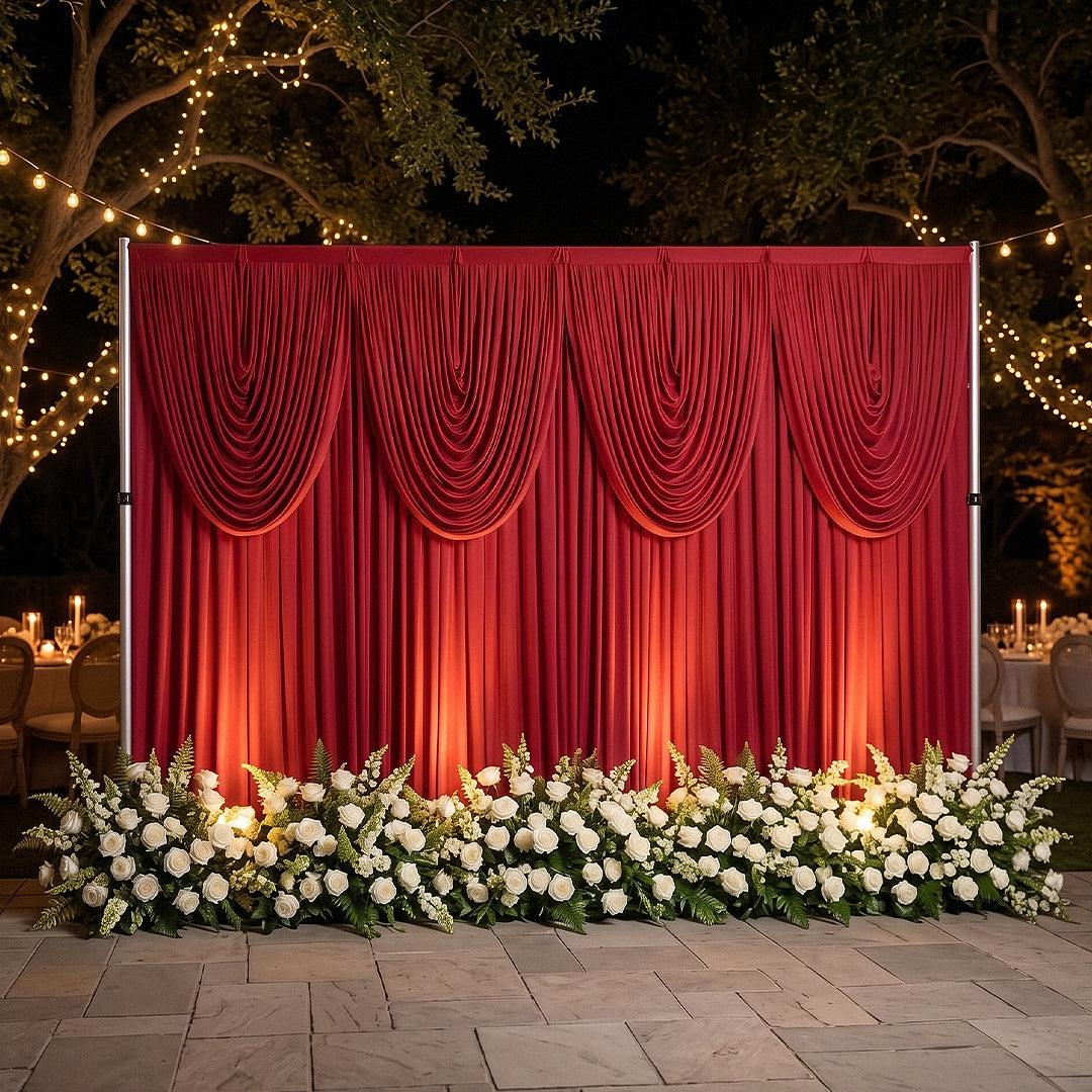 Cascade Swag Drape Panel 5ft x 4ft Red wedding backdrop