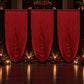 Cascade Swag Drape Panel 9ft x 6.5ft Red with red florals and candle light