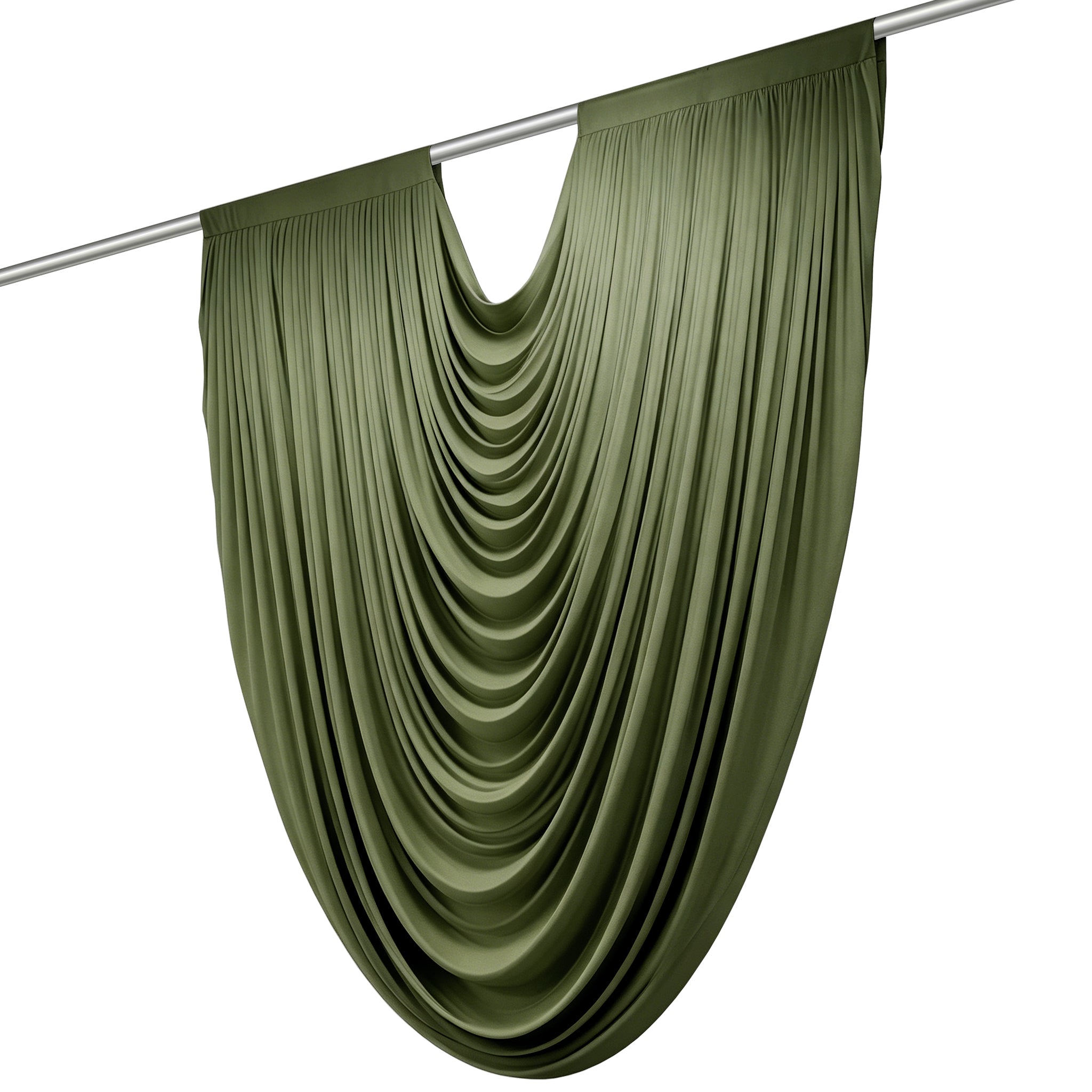 Cascade Swag Drape Panel 9ft x 6.5ft - Willow Green Angled View