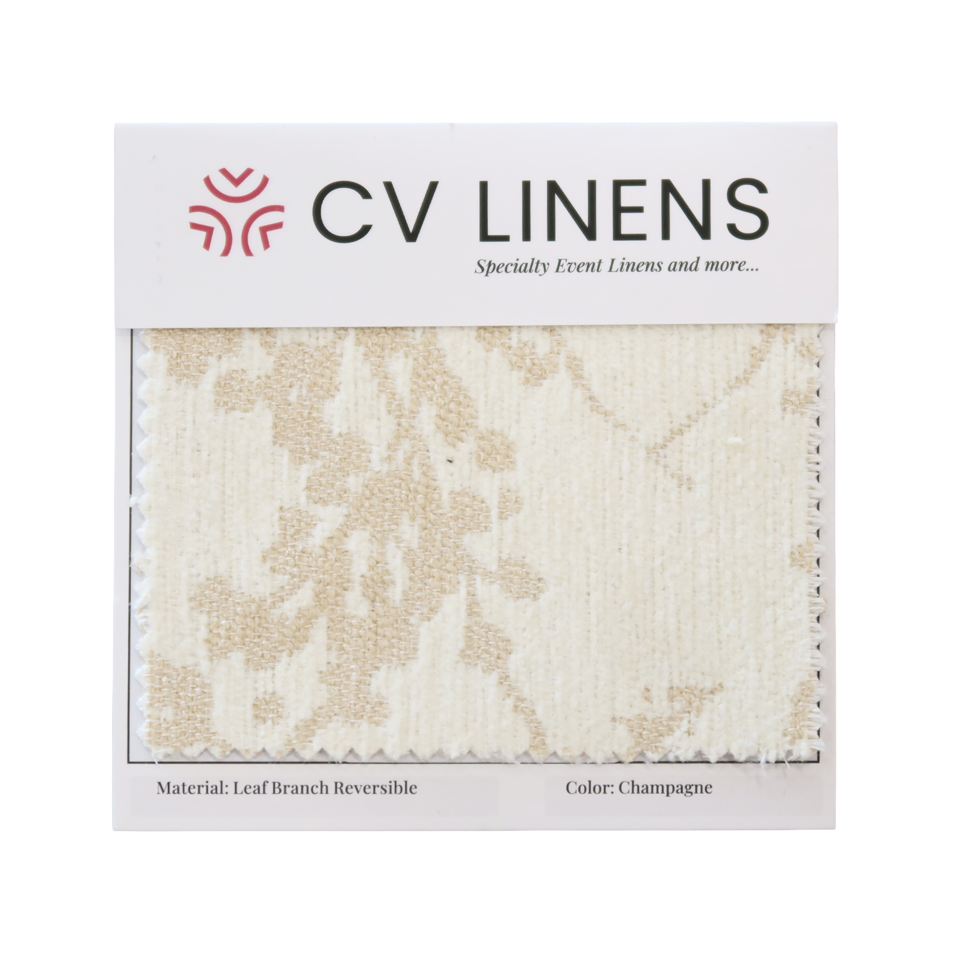 Champagne Leaf Branch Jacquard Swatch Card