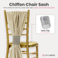 5pcs Pack of Chiffon Chair Sashes/Ties 19" x 72" Champagne, sash clip sold separately