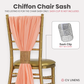 5pcs Pack of Chiffon Chair Sashes/Ties 19" x 72" Coral, sash clip sold separately