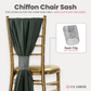 5pcs Pack of Chiffon Chair Sashes/Ties 19" x 72" Hunter Green, sash clip sold separately