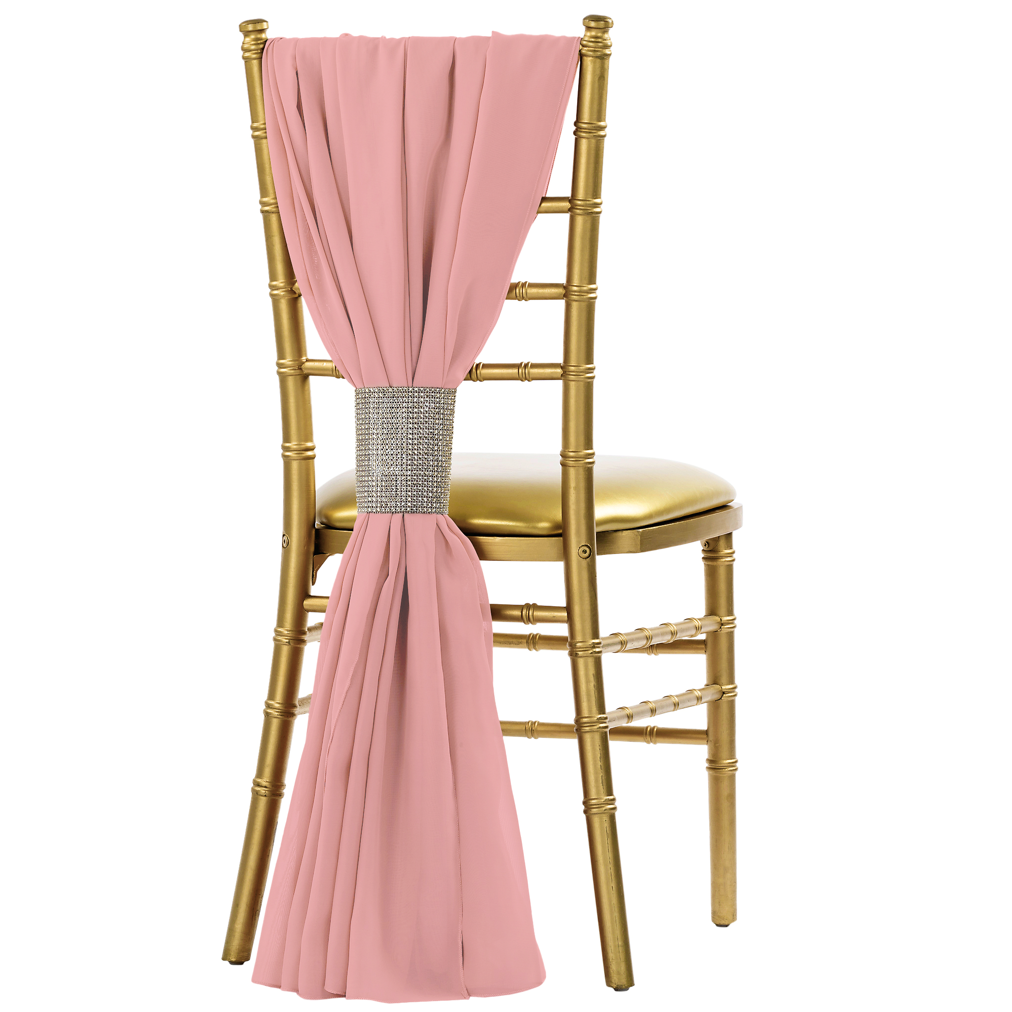 Dusty Rose/Mauve 5pcs Pack of Chiffon Chair Sashes/Ties Size: 19 X 72 in | Wedding | Event