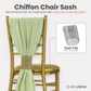 5pcs Pack of Chiffon Chair Sashes/Ties 19" x 72" Sage Green, sash clip sold separately