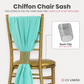 5pcs Pack of Chiffon Chair Sashes/Ties 19" x 72" Turquoise, sash clip sold separately