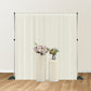 Chiffon Curtain Drape 10ft H x 58" W Panel Ivory on a pipe set stand with accordion foldble stands and floral centerpieces