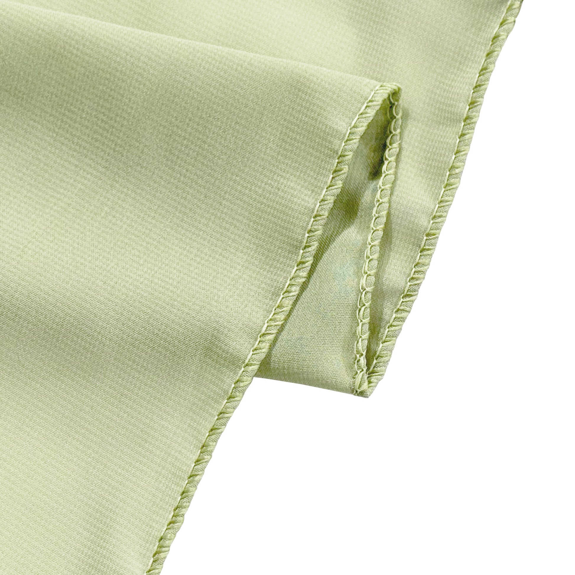 Chiffon Curtain Drape 10ft H x 58" W Panel Sage Green serged edge close up