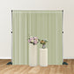 Chiffon Curtain Drape 10ft H x 58" W Panel Sage Green on a pipe set stand with accordion foldable stands and floral centerpieces
