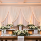 Chiffon Curtain Drape 12ft H x 118" W Panel - Ivory for christening backdrop indoor setup