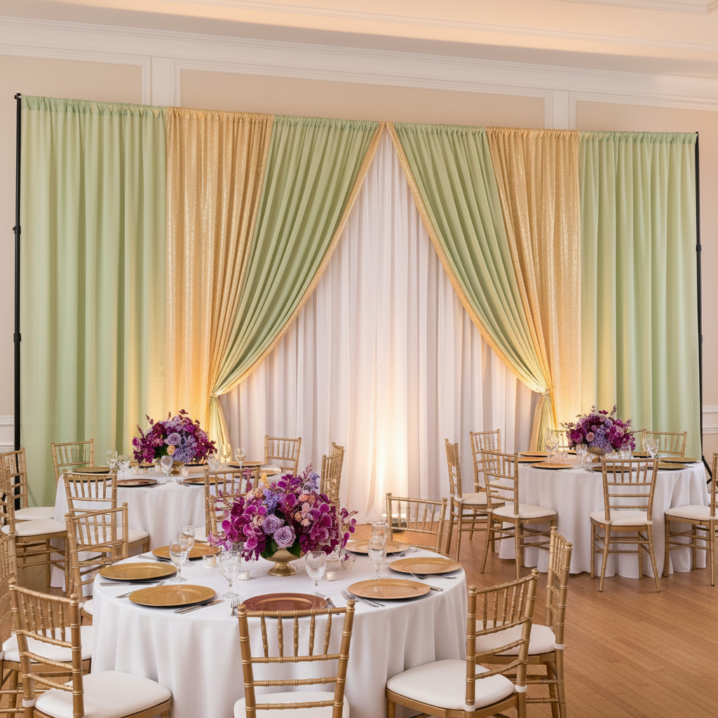 Chiffon Curtain Drape 12ft H x 118