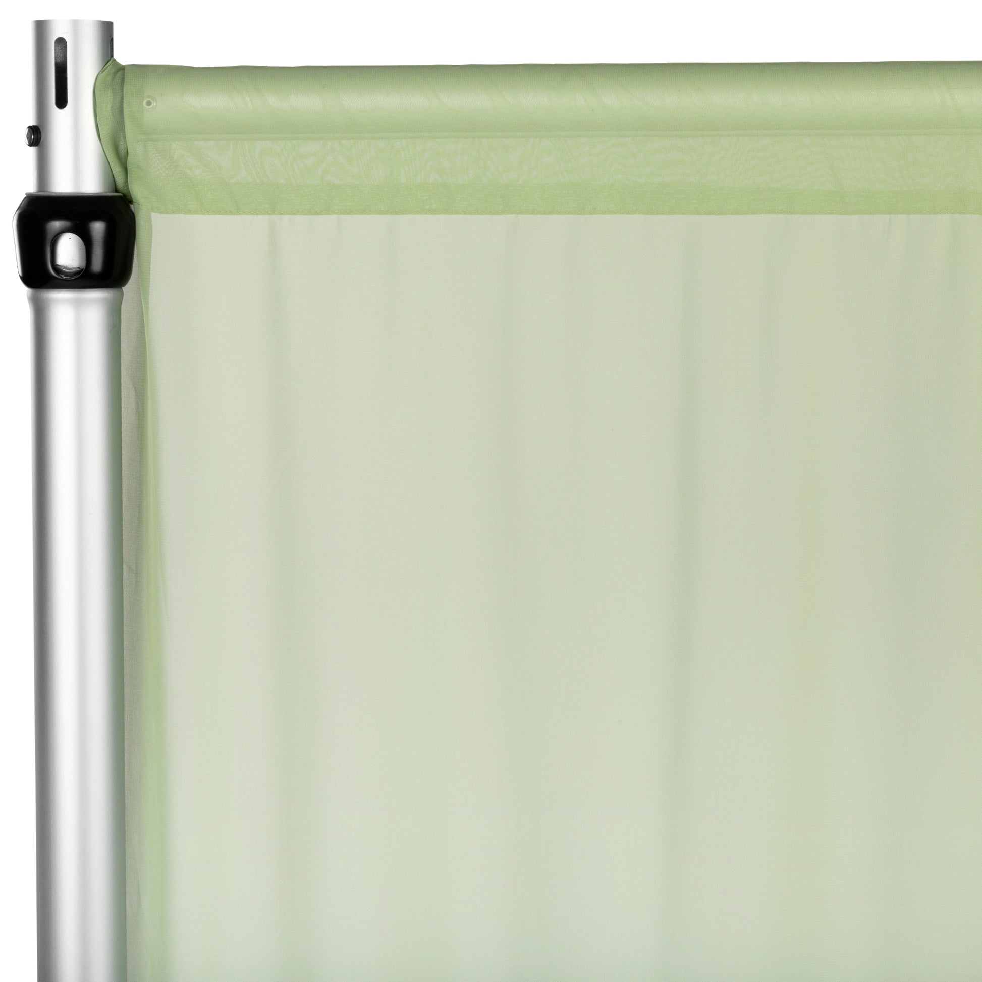 Chiffon Curtain Drape 12ft H x 118" W Panel Sage Green flat view