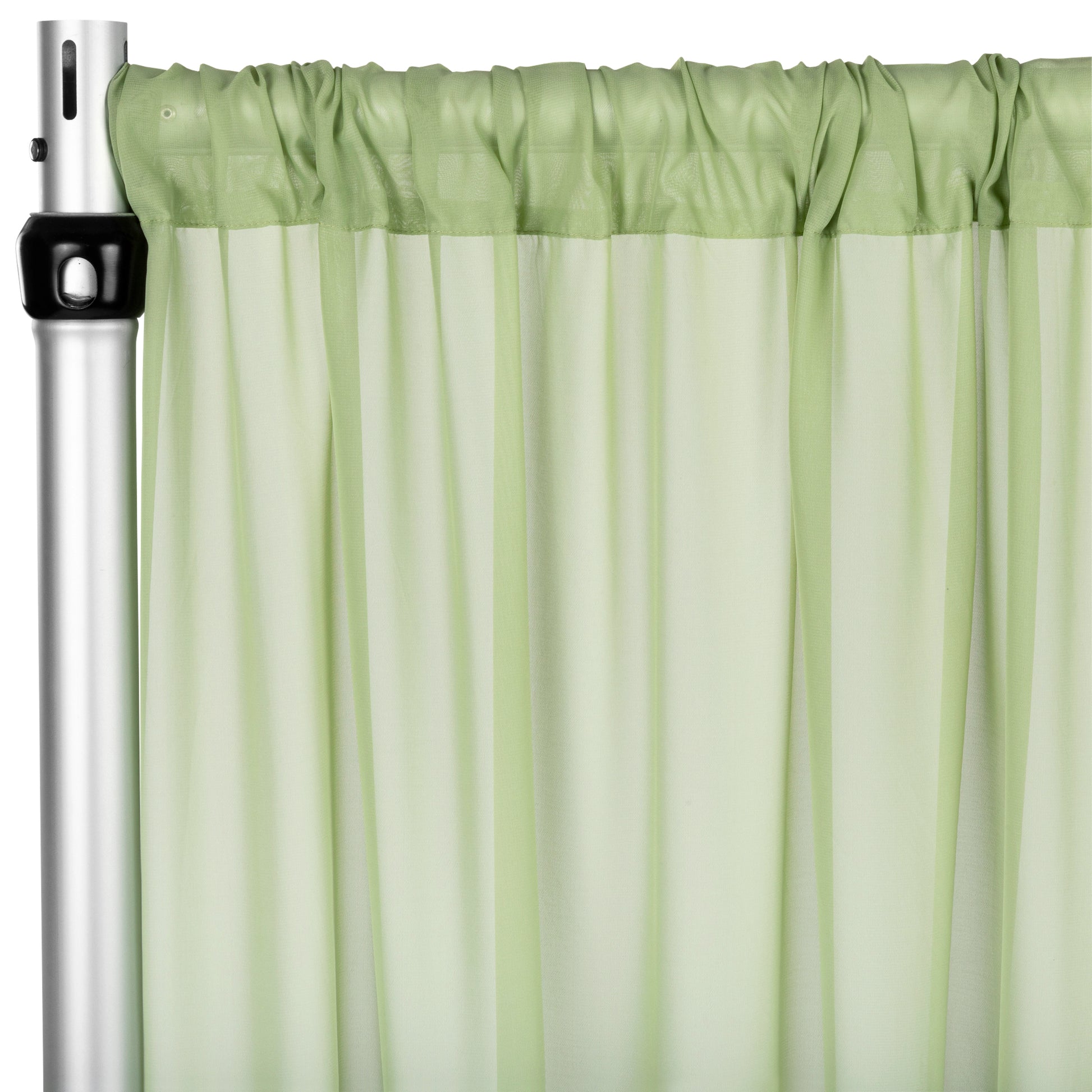 Chiffon Curtain Drape 12ft H x 118" W Panel - Sage Green